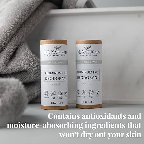 Miniatura 7 de J&L Naturals Desodorante sin aluminio para hombres y mujeres, ingredientes 100% naturales con aceite de coco, manteca de karité y aceites