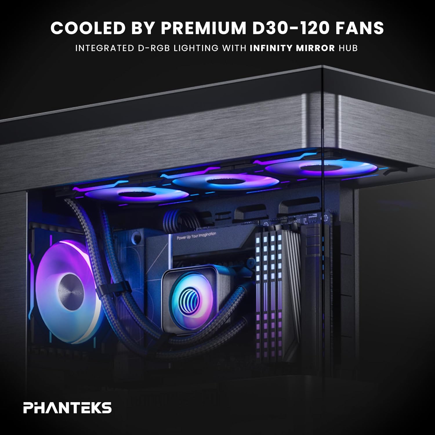 Phanteks Glacier One 360D30 X2 AIO Liquid CPU Cooler, Evolv X2 Cap Design, 3X Performance D30-120 D-RGB Fans, for Intel LGA 1851, 1700, 1200, 115x and AMD AM4/AM5 sockets (Black)