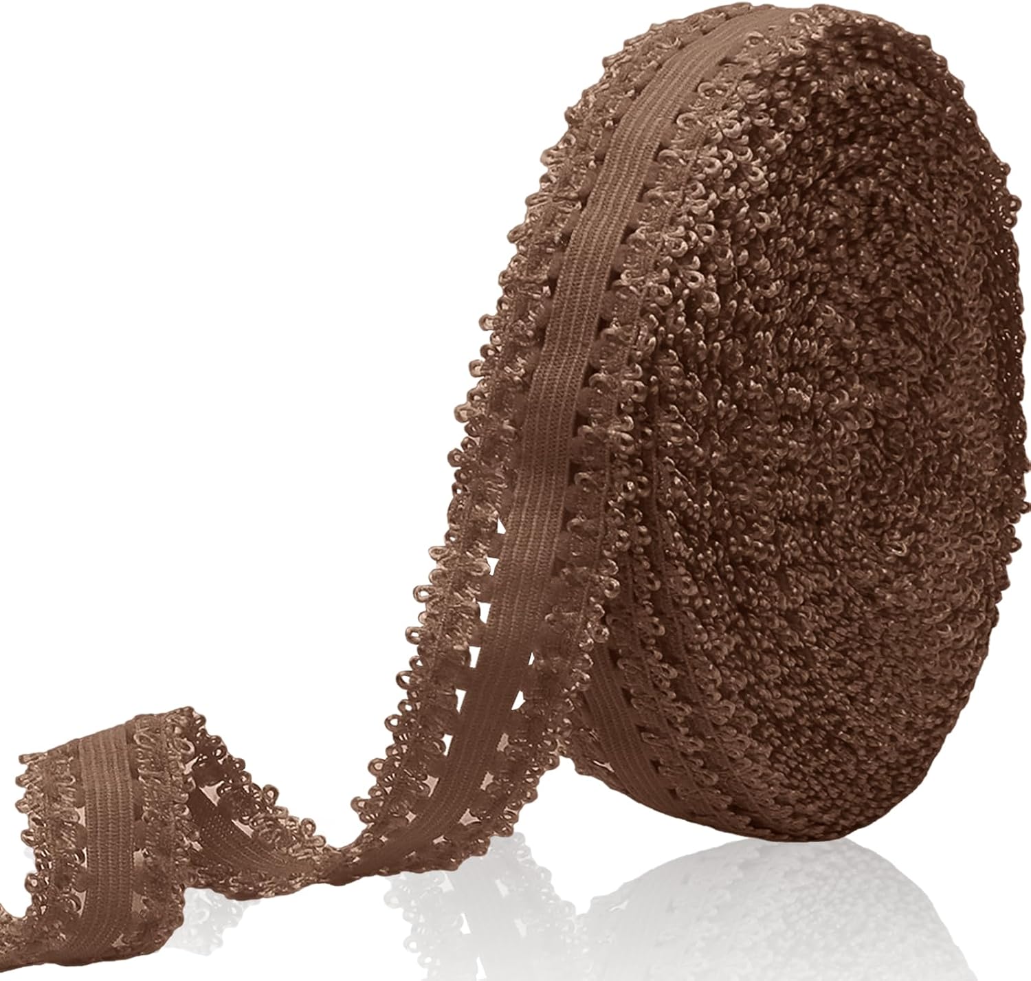 Luomorgo Elastic Stretch Lace, Brown, 3/4 Inch Wide, 20 Yards