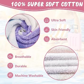 MOKANI Kids Cotton Hooded Towels | Super Soft & Thick & Super Absorbent | 50 x 30 Beach Bath Swimming Towels for Girls Boys Ages 3-12