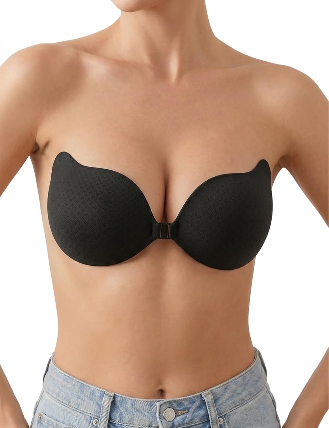 Rosefly Strapless Bras for Women, Sticky Push up, Backless Bra, Invisible Seamless No Show Reusable Stick on for Dress