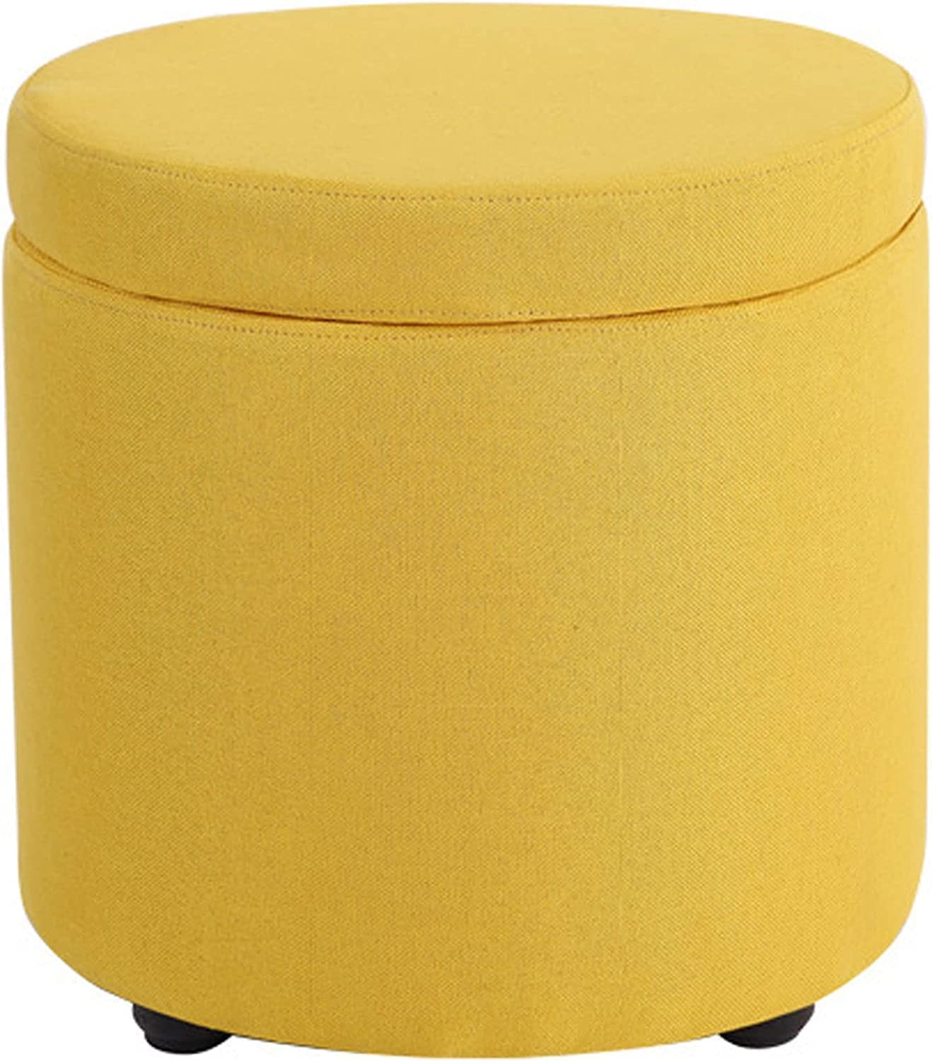 Pouf de rangement rond rembourré et tabouret de coiffeuse mobile