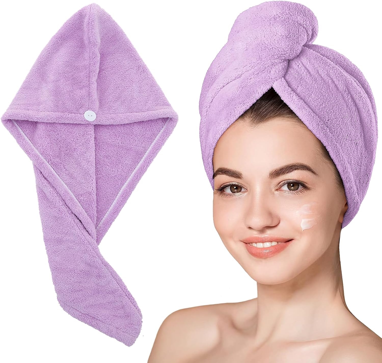 Microfiber Hair Towel,Super Absorbent Hair Turbans for Wet Hair Anti Frizz Head