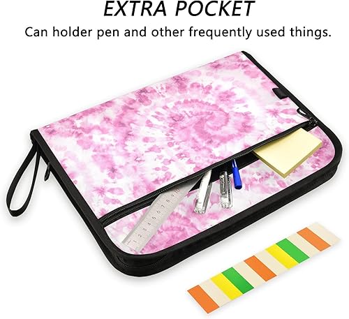 Miniatura 2 de Pink Dye Expandable File Folder 13 Pockets A4 Letter Size Folder with Pockets with Zipper Closure Plastic File Organizer for Doctor Document Storage