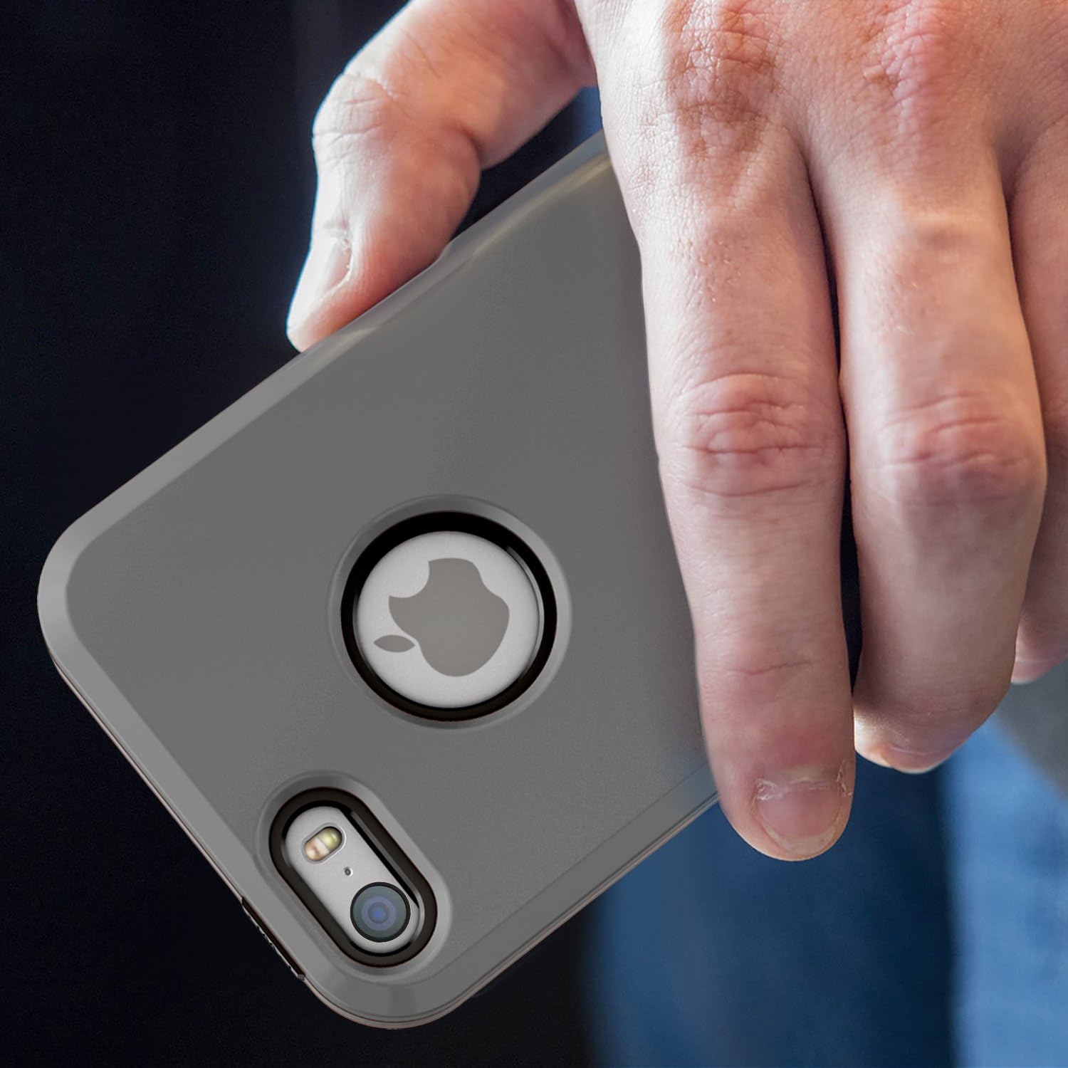 BUDDIBOX iPhone 5s Case, [Shield] Slim Dual Layer Protective Case with Kickstand for Apple iPhone 5 / 5s / SE, (Grey)