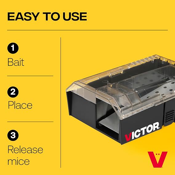 Victor Multi-Catch Humane Mouse Trap - 3 Traps - M335SR-3 - Humanely Catches Mice, Up to 4 Per Setting - Safe & Easy to Use Mouse Trap - Catch and Release Mice