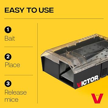 Victor Multi-Catch Humane Mouse Trap - 3 Traps - M335SR-3 - Humanely Catches Mice, Up to 4 Per Setting - Safe & Easy to Use Mouse Trap - Catch and Release Mice