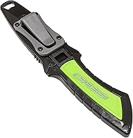Vista 3 de Cressi Cuchillo de hoja corta para buceo y pesca submarina con funda de liberación rápida y soporte de manguera - Lima diseñado en Italia
