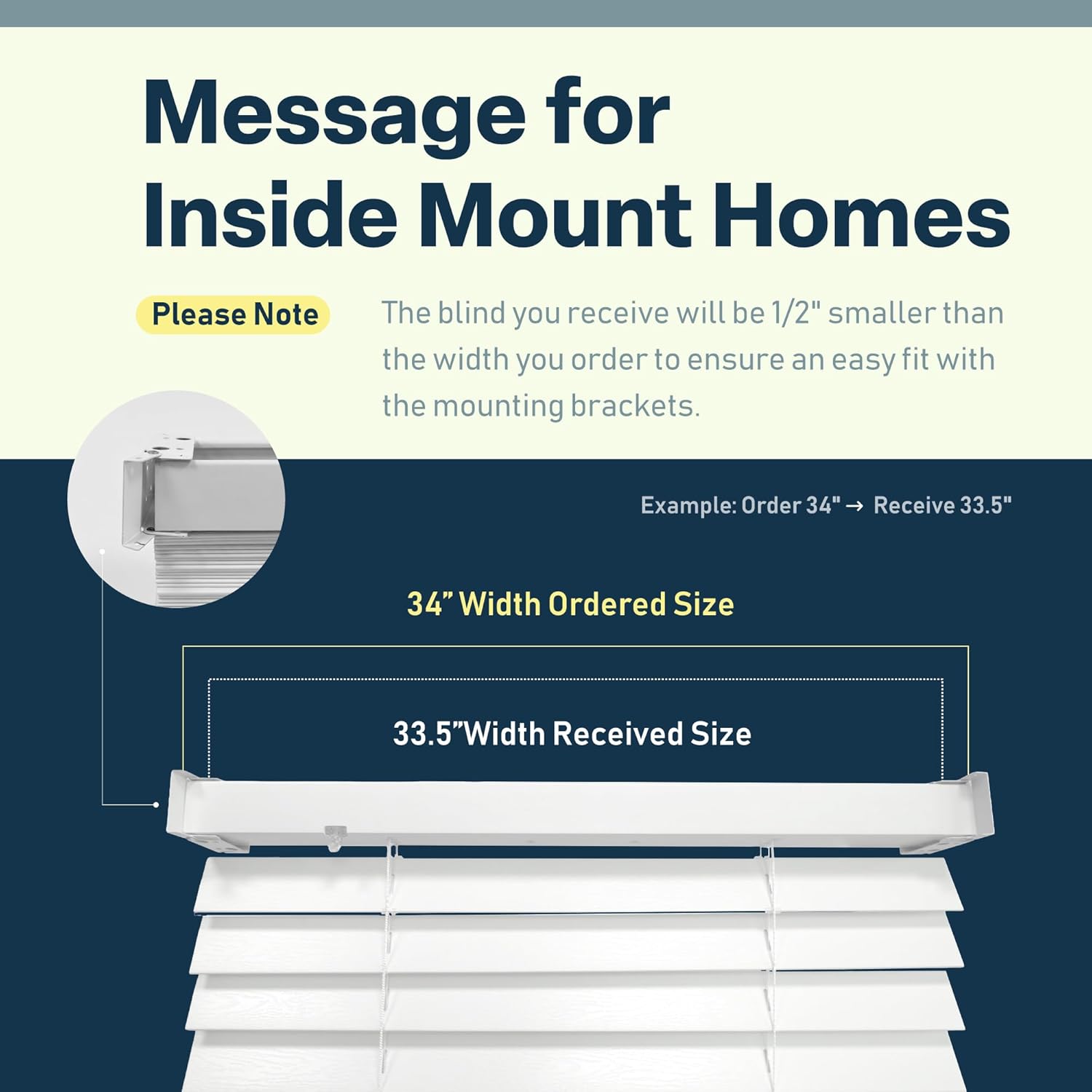 REGAL estate Faux Wood Blinds, Cordless 2 Inch Faux Wood Blinds for Windows, Moisture Resistant Faux Blinds, 33.5" W x 48" H, Chestnut