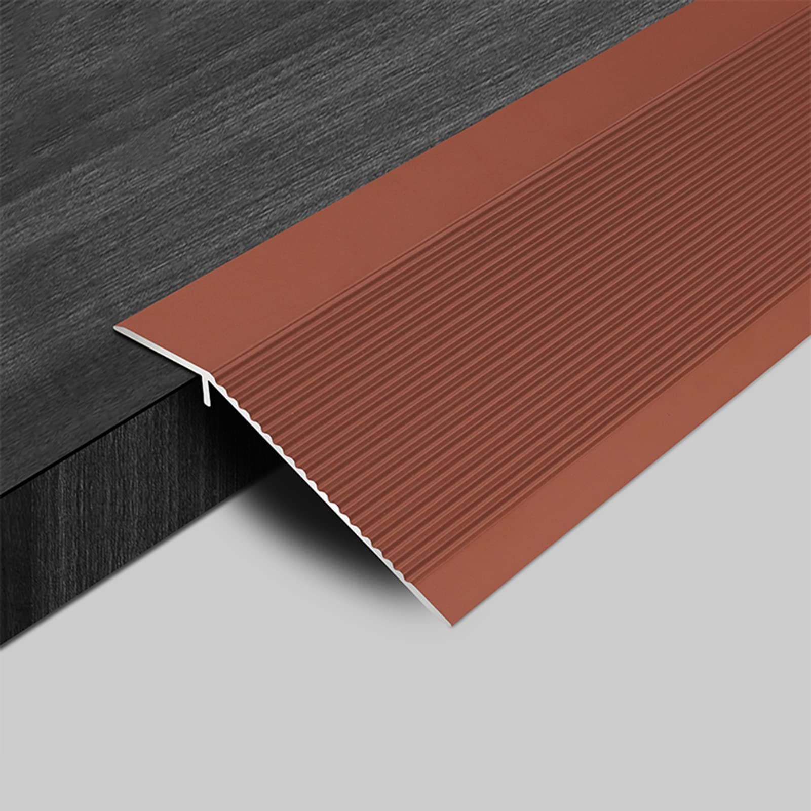 10cm/3.9in Wide Floor Seams Transition Strip,Aluminum Alloy Thresholds Ramp Strip dor Indoor Doorway, Hardwood Flooring Edging Trim(Red,90cm/35.4in)