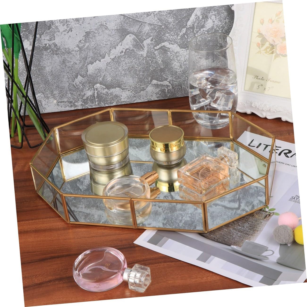 Luxury Jewelry Organizer Glass Storage Trays Curved Corners for Jewelry Dish and Decor