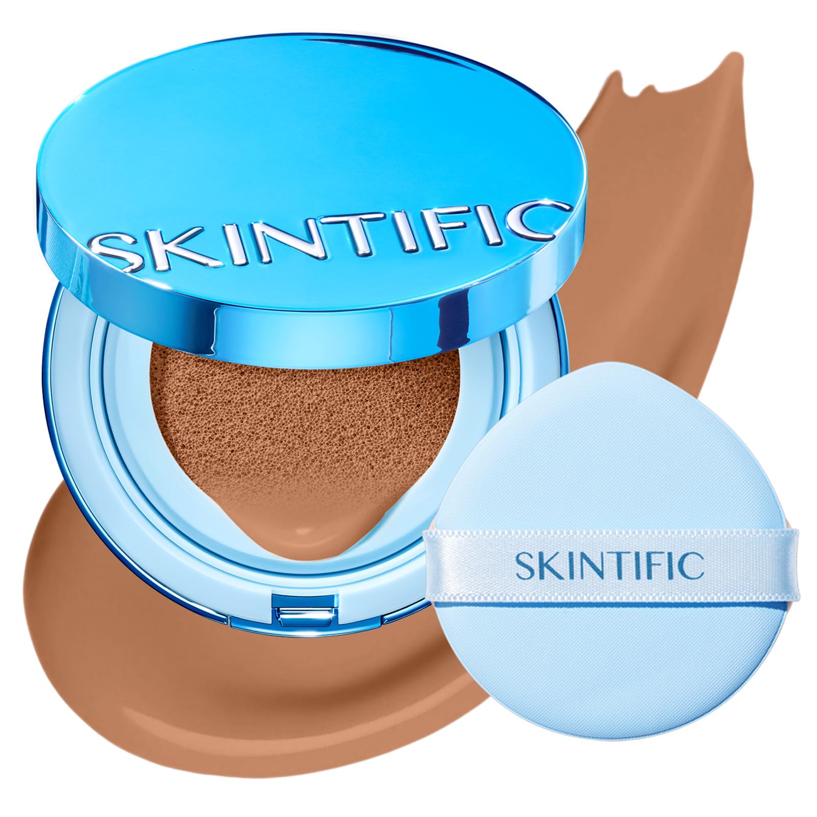 SKINTIFIC US STORE SKINTIFIC Velvet Matte Cushion Foundation Blue #7NC Neutral Caramel
