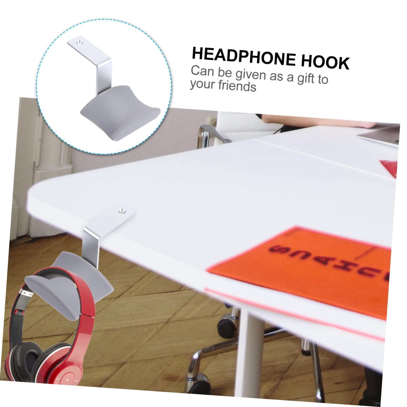 Hemobllo 3piezas Soporte De Auriculares De Aleación De Aluminio y Silicona con Adhesivo Diseño Curvado y Múltiples para Escritorio y Gaming