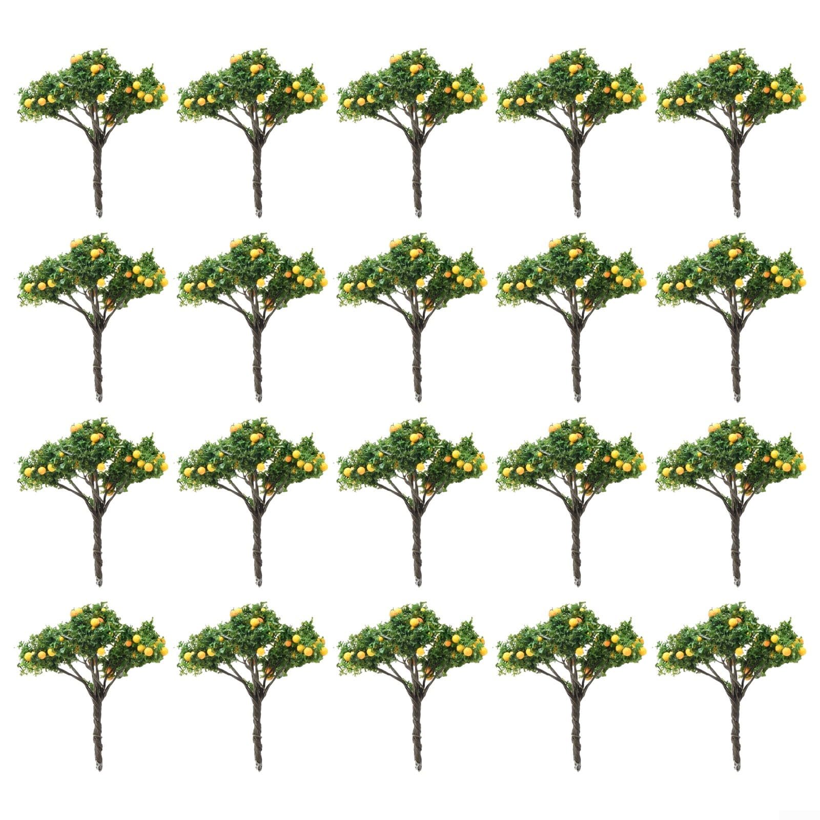 20 Pack 4cm Orange Fruit Model Trees O Scale Scenery Accessories for Model Railroads Train Layouts Diorama Garden Orchard Architecture Display Handmade Plastic Decor