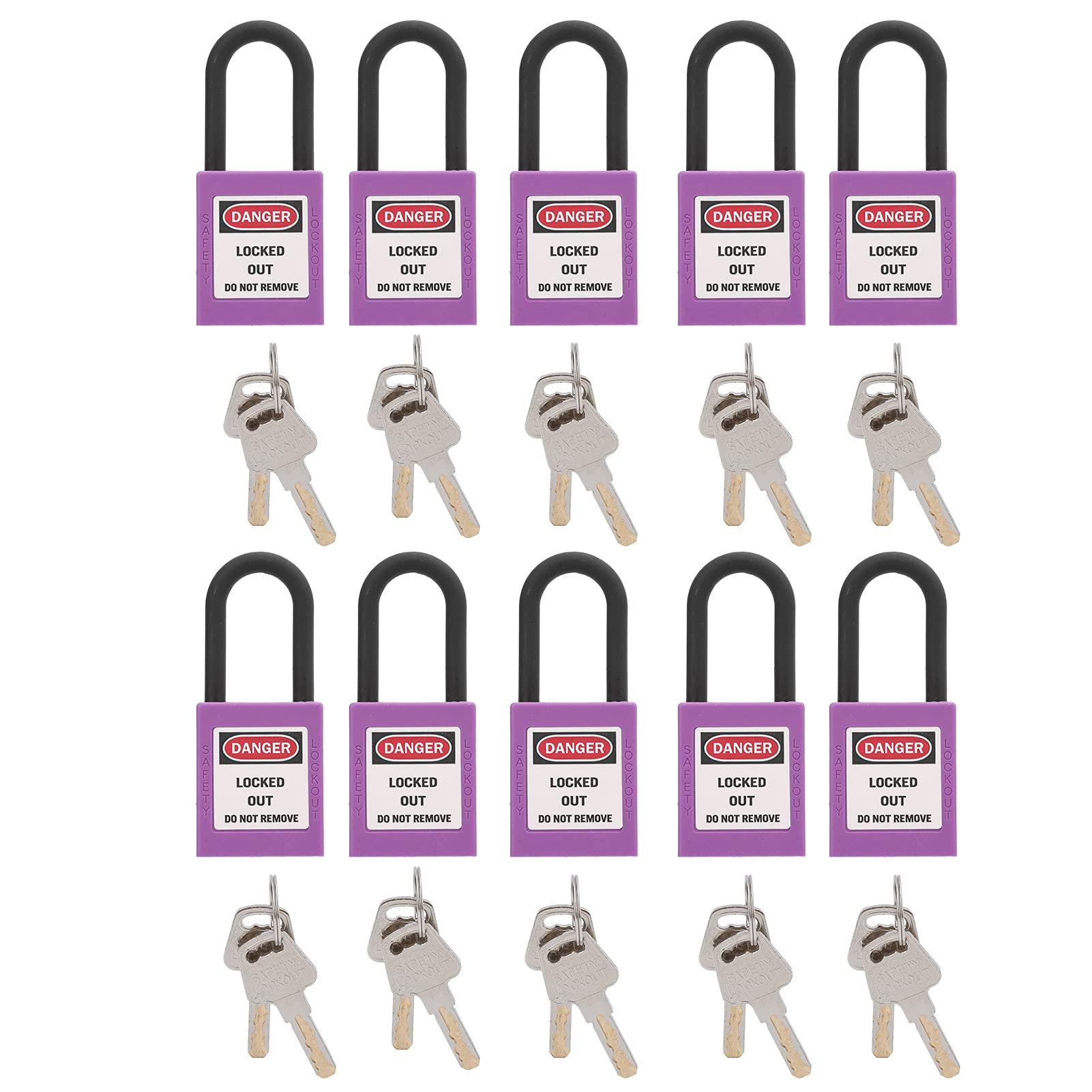 Cocoarm Juego de 10 Candados de Seguridad con Aislamiento de Ingeniería, Bloqueo de Seguridad de 38 Mm/1,5 Pulgadas, para Aplicaciones de Bloqueo en Interiores y Exteriores (PURPLE)