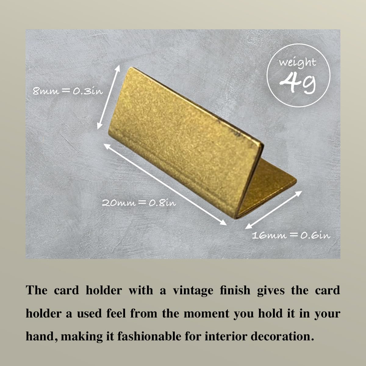 B-Faith Place Card Holders Gold Brass 20Pcs Regular size Vintage Finish Table Card Holder Antique Small Table Card Stands Memo Price Tags Reception Party Photo