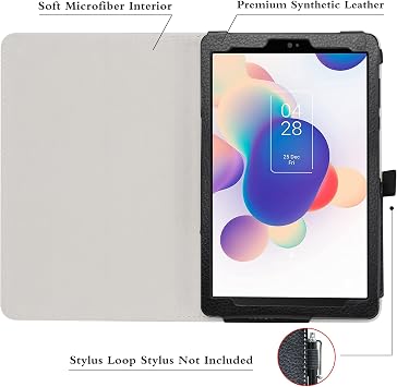 Bige for TCL Tab 8 SE Model 6048E 2024 Case,TCL TAB 8 LE Model 9137W Case,TCL Tab 8 Plus 9138S Case,PU Leather Folio 2-Folding Stand Cover for TCL TAB 8 LE 8 Tablets,Black