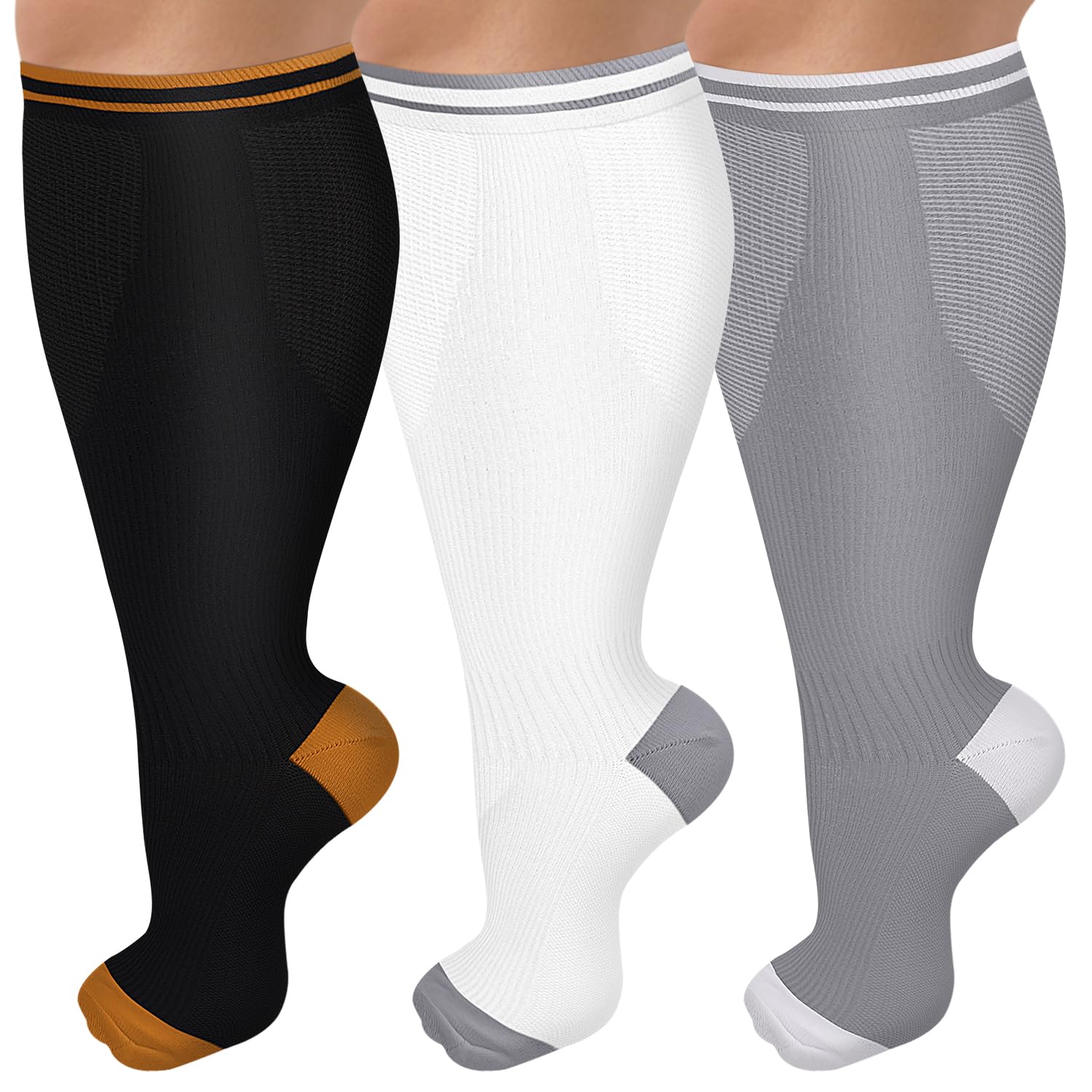 CTHH 3 Pack Wide Calf Compression Socks - Compression Socks | Mubboo