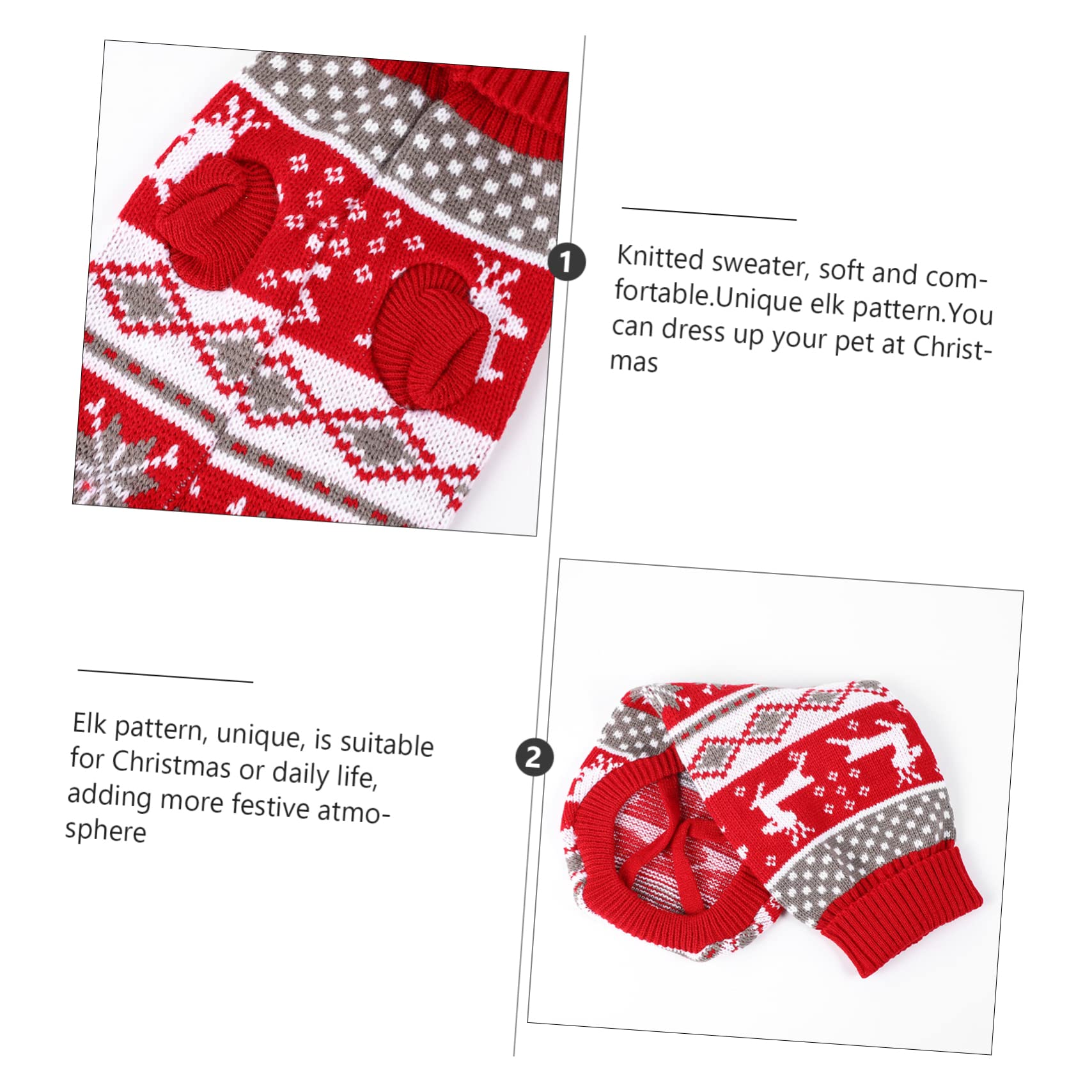 BESPORTBLE 3 Pz Maglione per Animali Domestici Costume Cane Natale Vestiti Cane Natale Cucciolo Giacca Invernale per Cuccioli Maglioni Natalizi Prodotti per Animali Vestiti per Cani