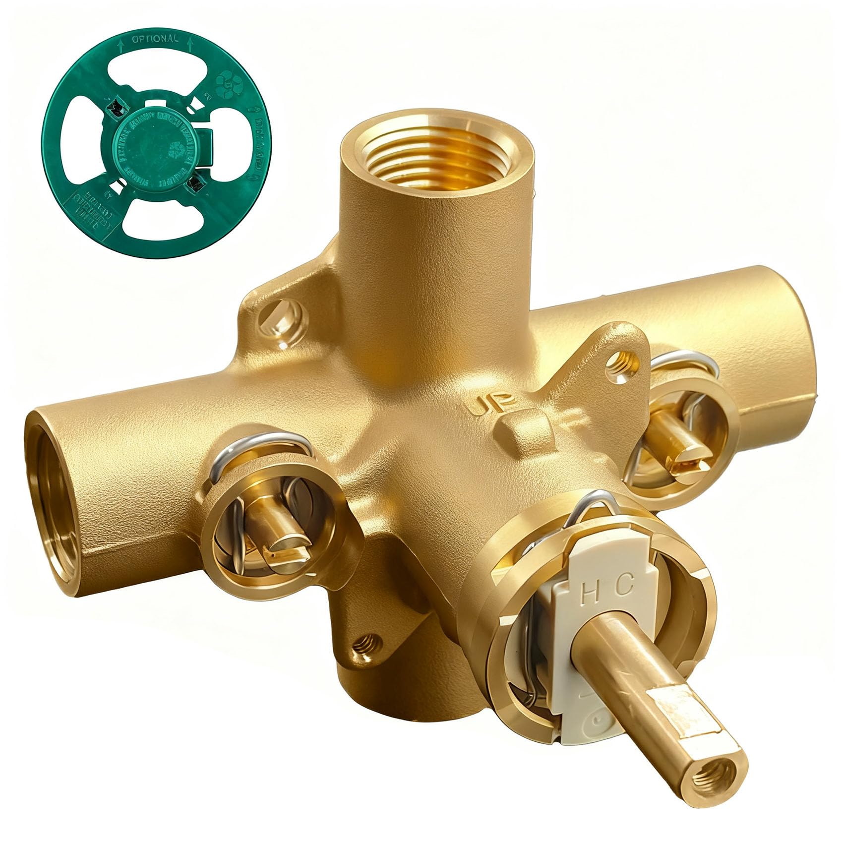 2590 Shower Valve, Shower Valve Replacement for Moen Valve-1/2 Inch IPS Connections, Pressure Balancing Cycling 4 Port Tub and Brass Shower Valves