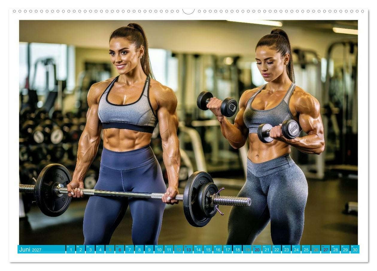 Sexy Girls - Body Building (hochwertiger Premium Wandkalender 2027 DIN A2 quer), Kunstdruck in Hochglanz: Weibliche Muskelkraft trifft auf Eleganz und ... und purer Motivation. (CALVENDO Erotik)