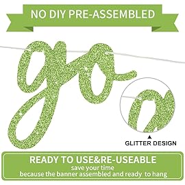 BEISHIDA Grass Green Go Shawty It\'s Your Birthday Banner 11.4Feet,NO DIY-Hip Hop Theme Glitter Happy Birthday Banner Pre-Strung Rap Theme Happy Birthday Sign for Man Women birthday Party Supply