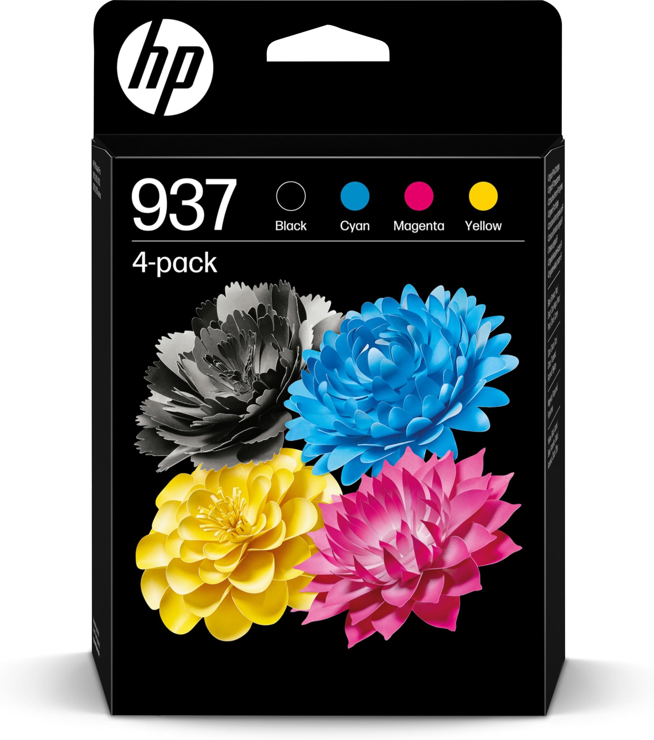 937 (6C400NE) Multipack Original Ink Cartridge, Black + Colours, 1 x Black, 1 x Cyan, 1 x Magenta, 1 x Yellow for OfficeJet Pro 9720e; 9730e All-in-One Large Format Printer; HP OfficeJet Pro 91xx