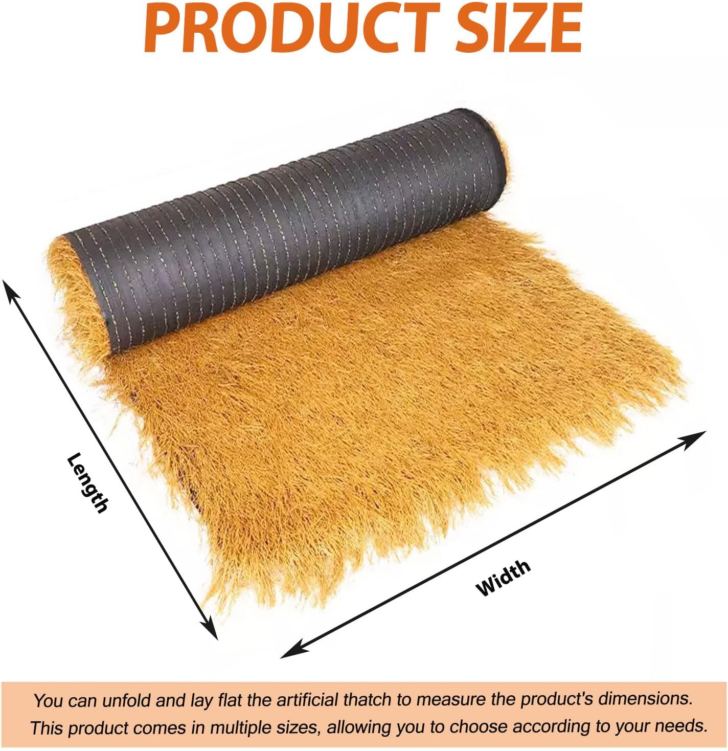 Thatch Grass Roof Mexican Straw Roll, Fireproof Artificial Hay Bales, Thatch Roofing Decorations for Bar Hut Patio Garden Fence Pool Beach Party(Size:0.5M*3M,Color:Yellow)