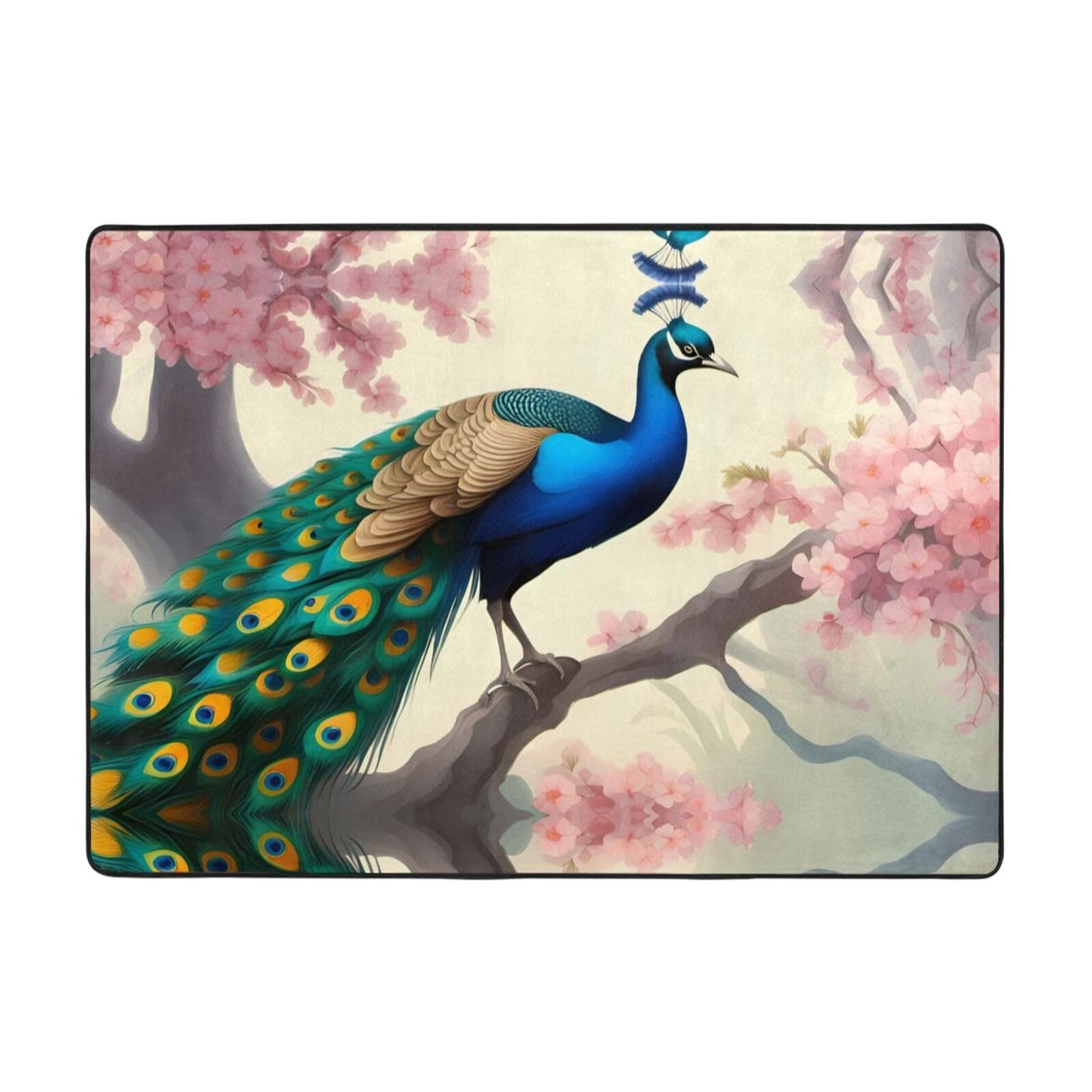Tapis de couloir grand format anti sol froid motif asiatique