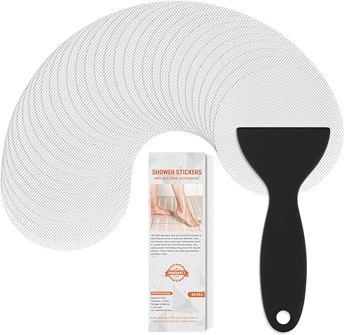 Calcomanías antideslizantes para bañera, 24 calcomanías de ducha para tinas de baño seguras, calcomanías antideslizantes para bañera y rascador para