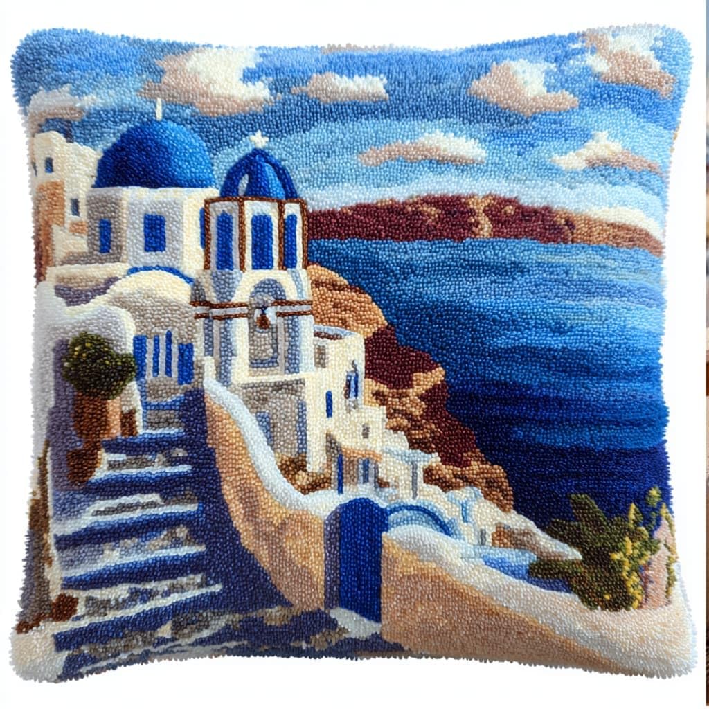 AxiangziK Latch Hook Embroidery Kit,DIY Throw Cushion Cover 43X43Cm
