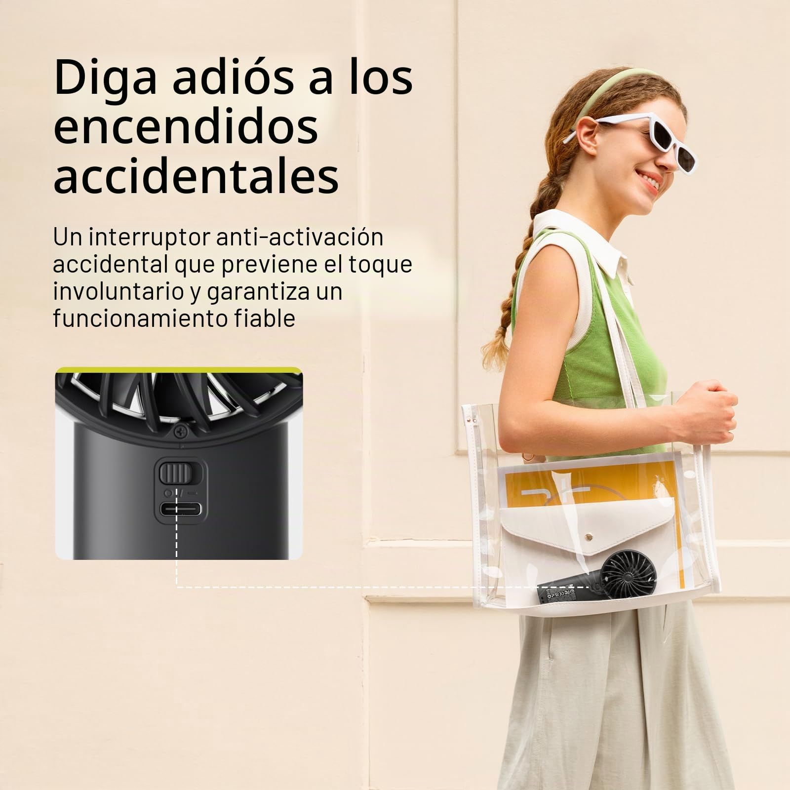 JISULIFE Ventilador de Cuello Portátil, 4000 mAh USB Recargable, Ventilador de Cuello Colgante Sin Hojas - Rosa