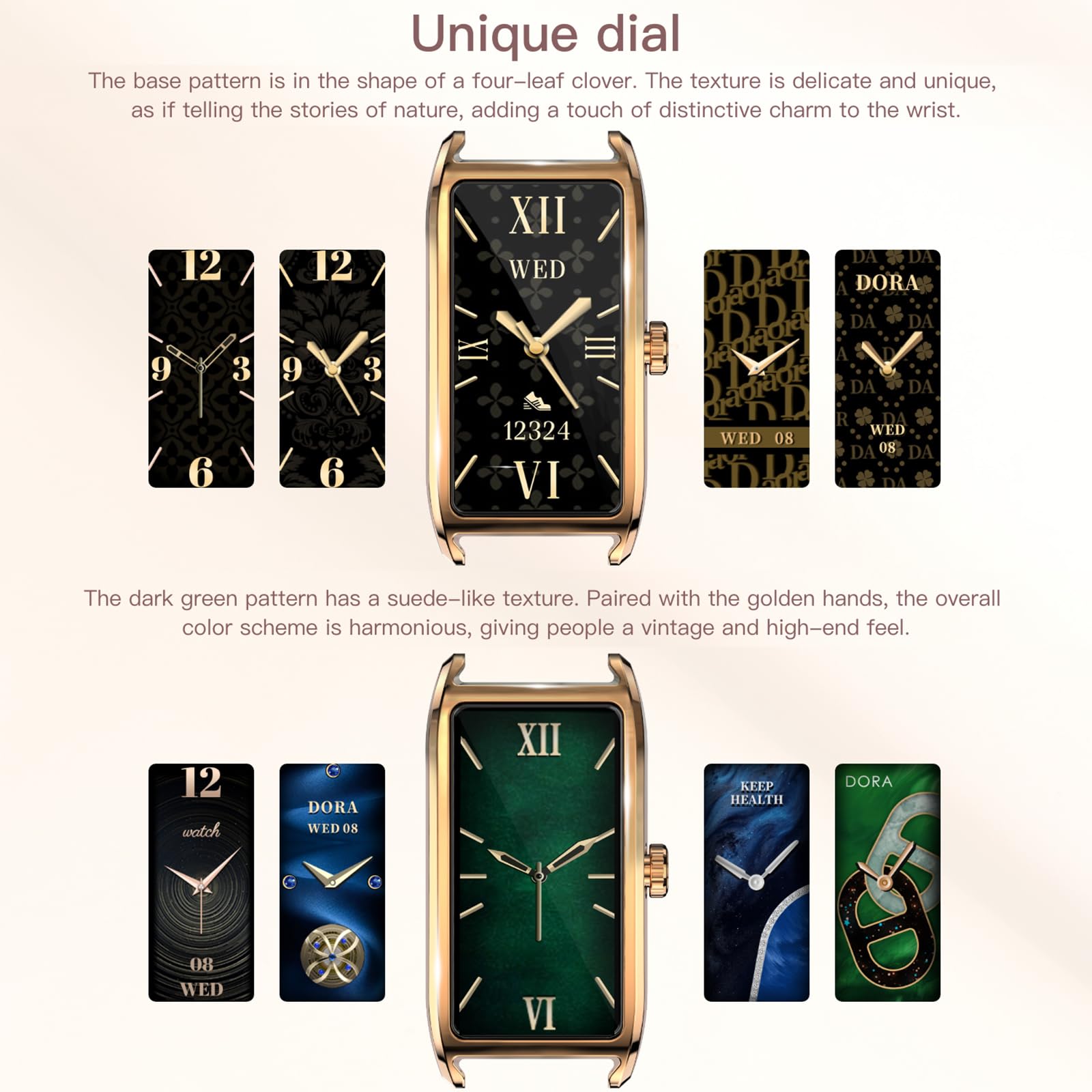 Fitness Tracker Damen Elegant Rosegold Smartwatch mit SchlafMonitor Herzquenz Podómetro Kalorienzzähler Menstruationszyklus Luxus Uhren für Frauen