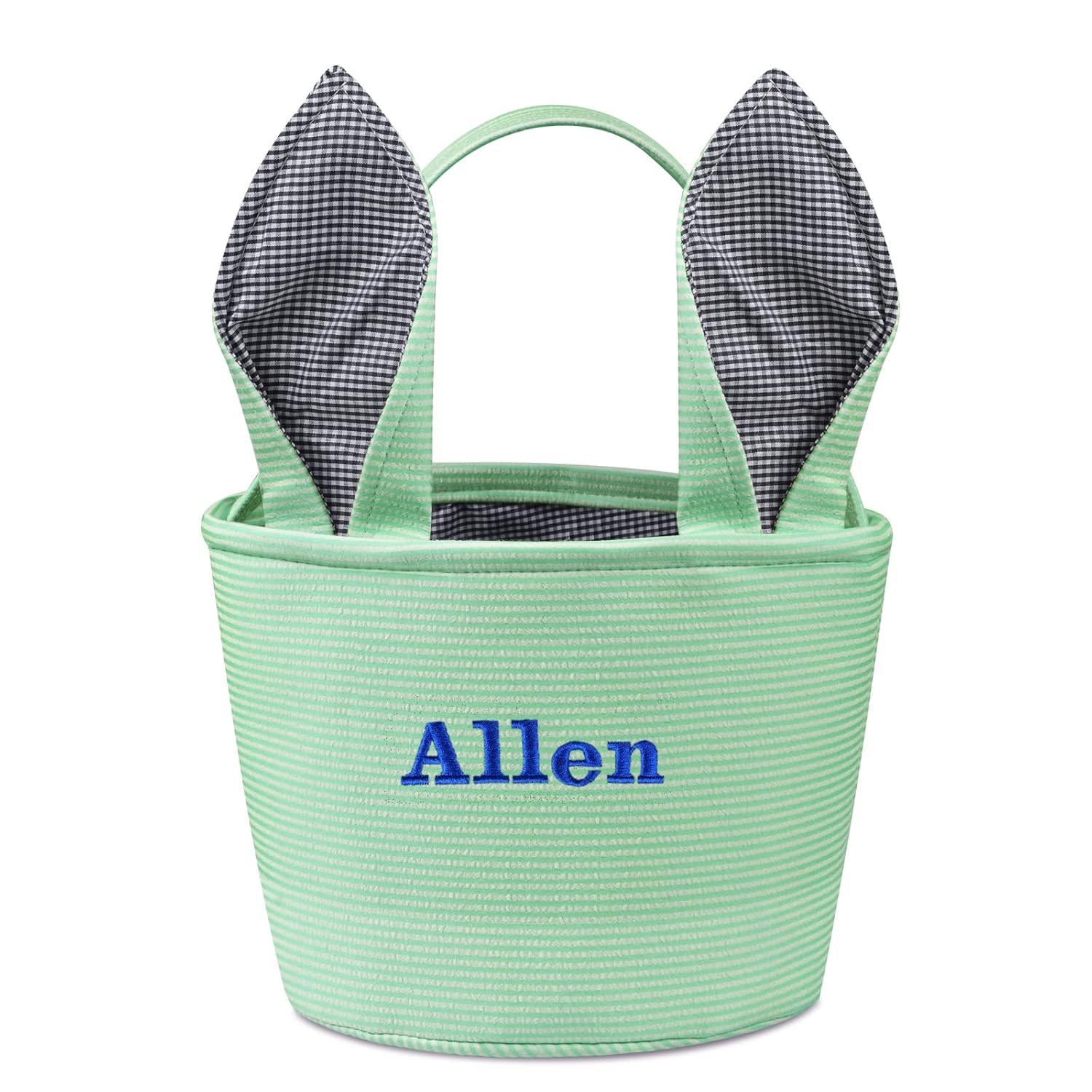 Personalized Easter Basket, Easter Baskets Gifts for Kids, Easter Basket Bags, Easter Eggs Hunt Basket, Boys Girls Easter Baskets, Easter Basket with Ears - Green