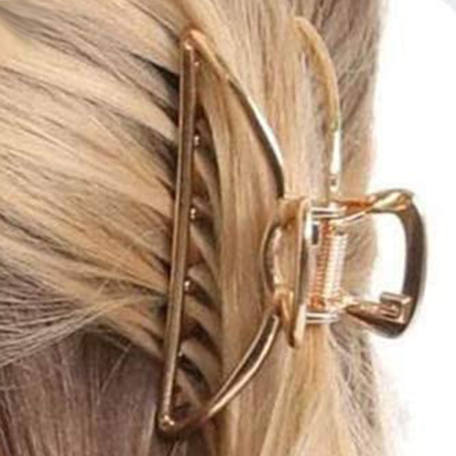 Large Claw Clip for Thick Hair - Big Open Shape Gold Hair Clips for Women - Image 3