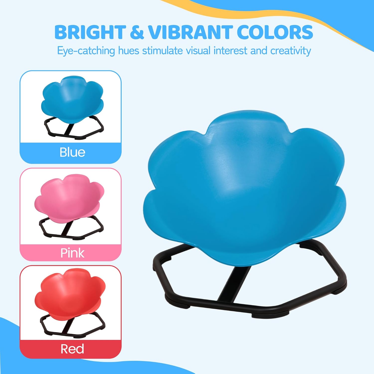 Spinning Chair for Autistic Kids, 360° Spin Chair for Kids Autism & ADHD, Sit and Spin Toy for Body Coordination, Heavy Duty Design, Supports up to 200 lbs, Perfect for Big Children (Blue)