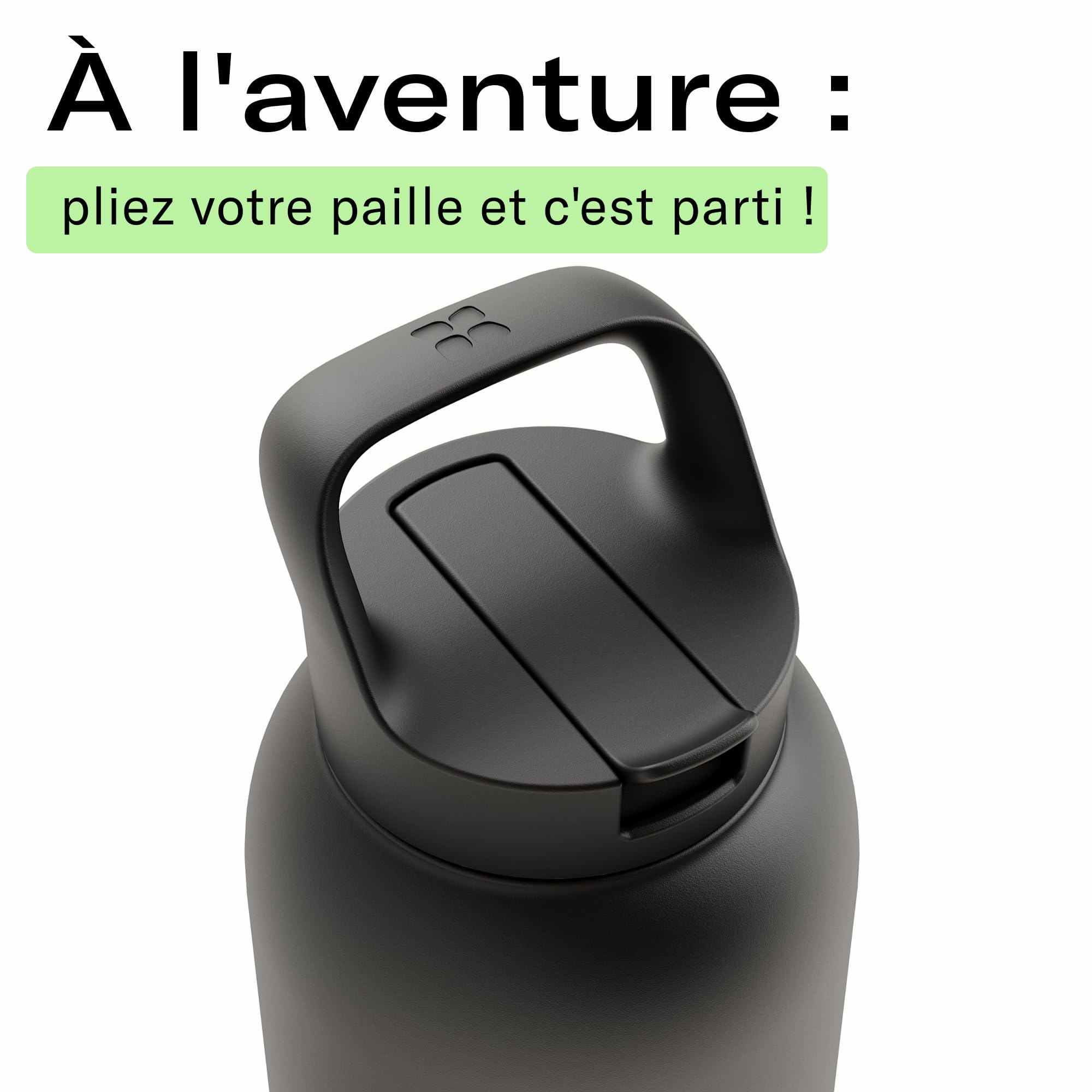 waterdrop® Gourde avec Paille 1 L - Gourde Isotherme, Bouteille d'eau en Acier Inoxydable, 24h Froid - 12h Chaud, Anti-fuite & Résistante, Bouteille Isotherme pour Boissons Chaudes et Froides
