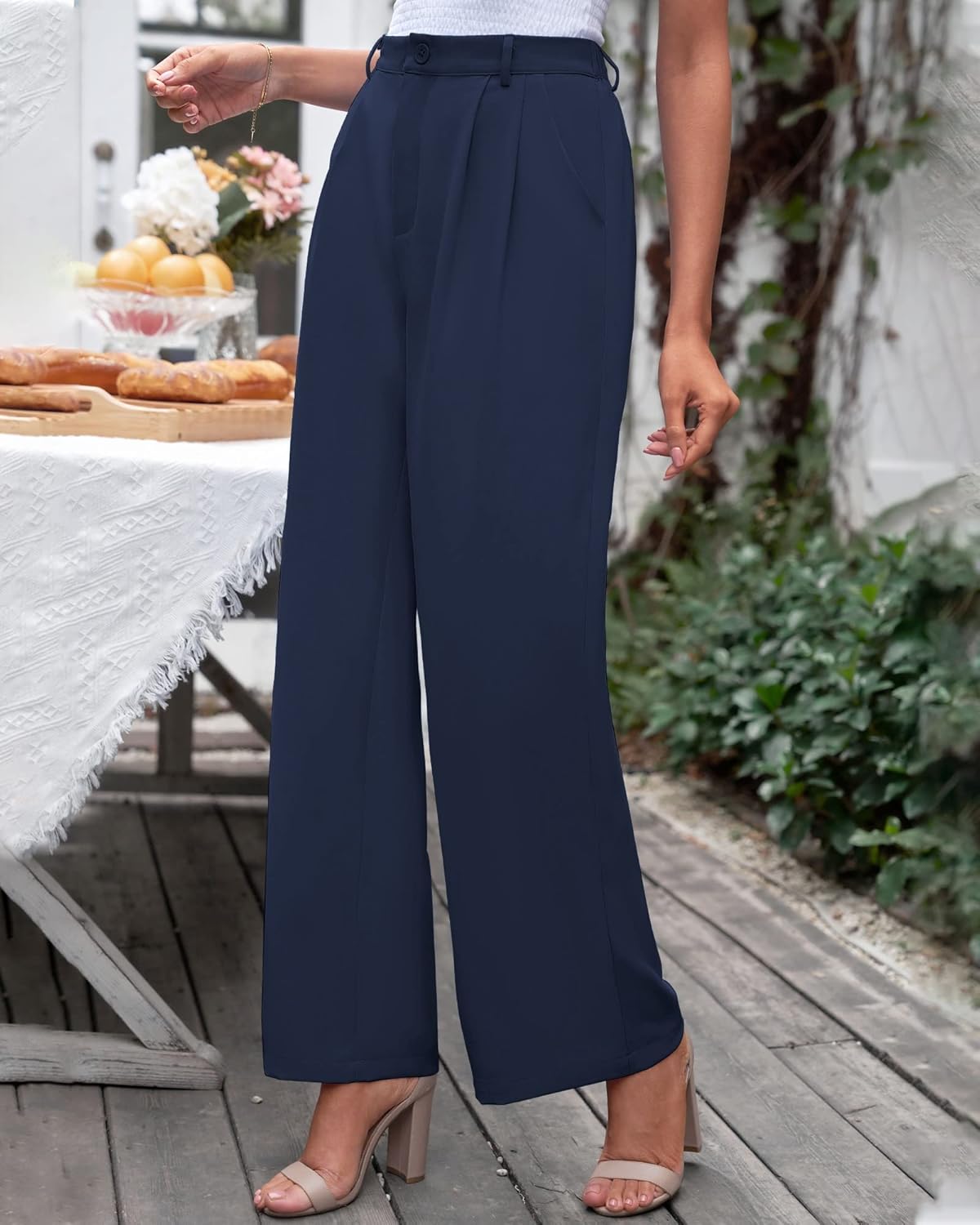 GRAPENT Wide Leg Pants for Women Work Business Casual High Waisted Dressy Pants Flowy Trousers Office - Image 3