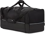 SWISSGEAR Apex Duffle Bag Travel and Gym Duffle Bag with Bungee-Cord System, Black Dobby, 28-Inch