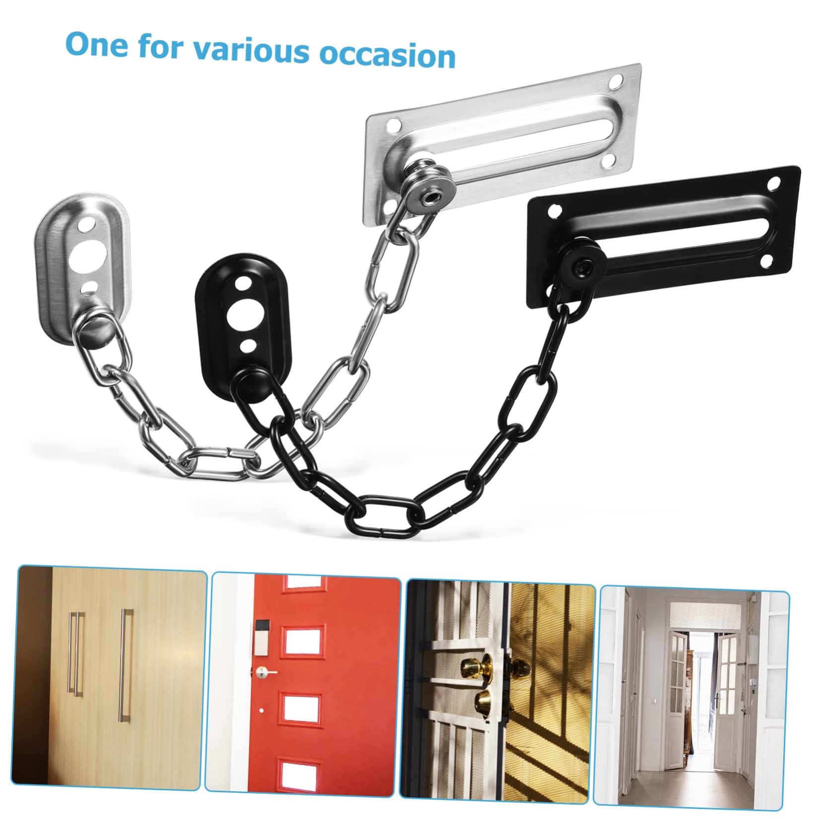NUOBESTY 4pezzi Catena Sicurezza Per Porta in Acciaio Inossidabile Abbinate Chiusura Per Porte Interne Ingresso Serratura Resistente Per Case e Uffici
