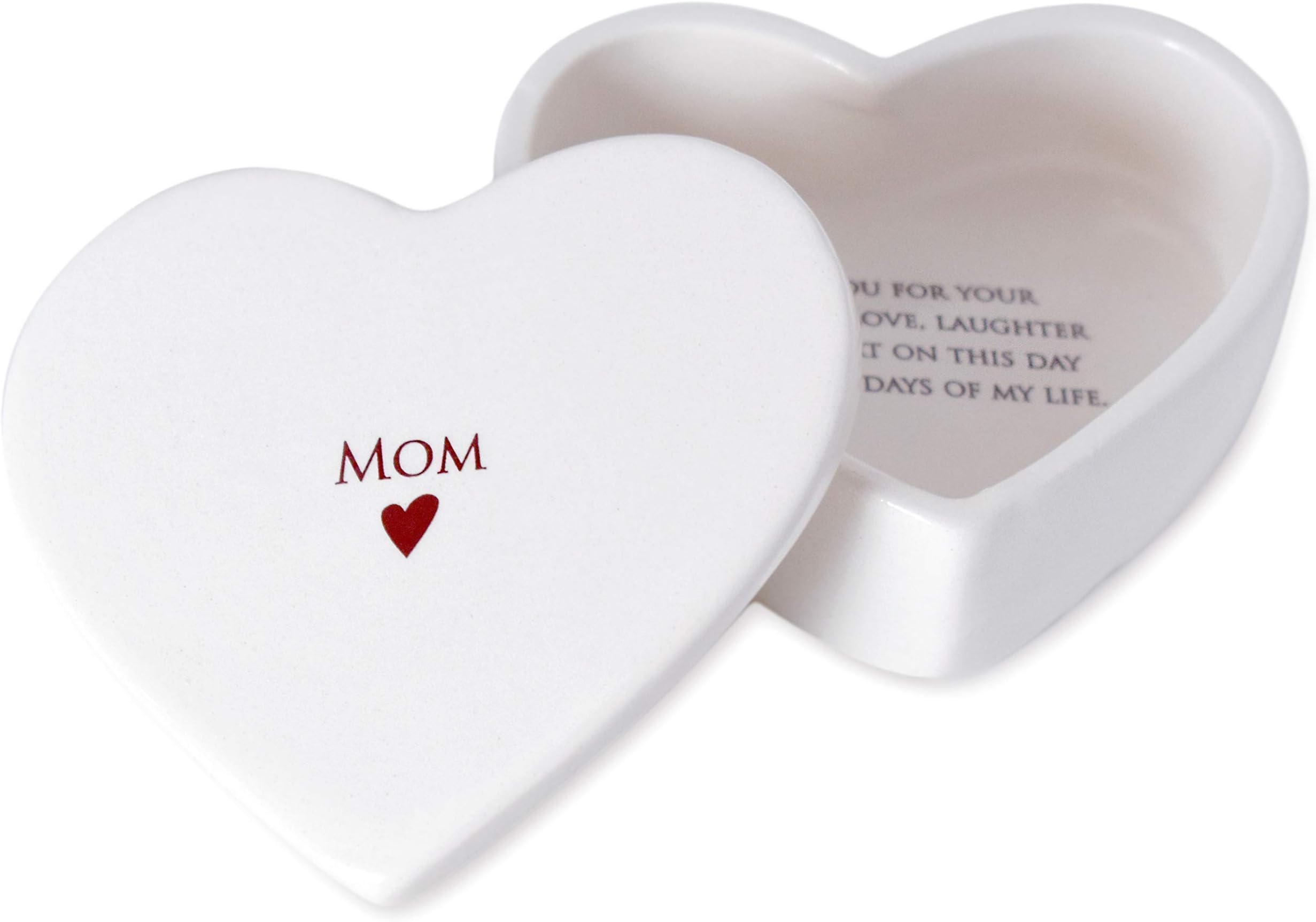 SusabellaMother of the Bride or Groom Gift, Heart Shaped Jewelry Keepsake Box from Susabella, Ceramic Box with Lid, Mother's Day or Wedding Gift for Mom, Mother of the Groom Present