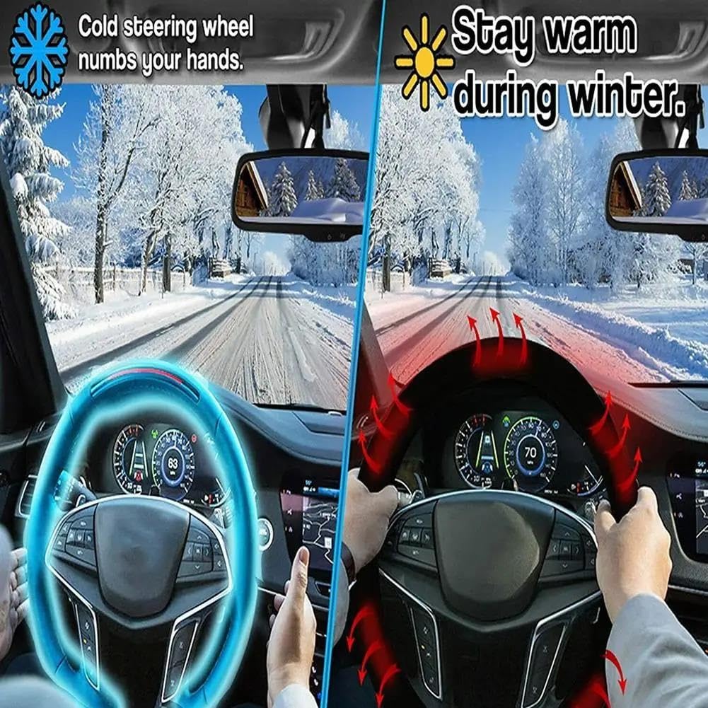 Funda Volante Cubierta Volante calefactable Tendencia Coche Cubierta Protector calefactado automático Volantes