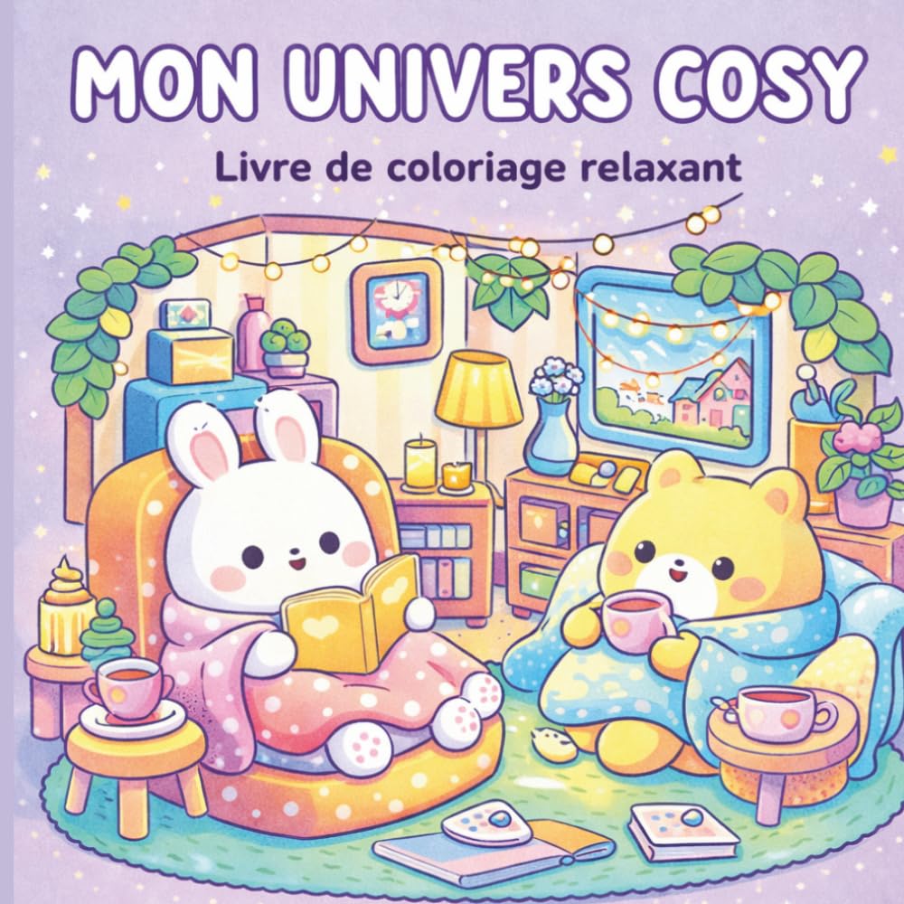 Mon univers cosy Livre de coloriage relaxant: Anti-stress pour adultes | 100 illustrations cosy et relaxantes pour se détendre, lâcher prise et réduire l’anxiété