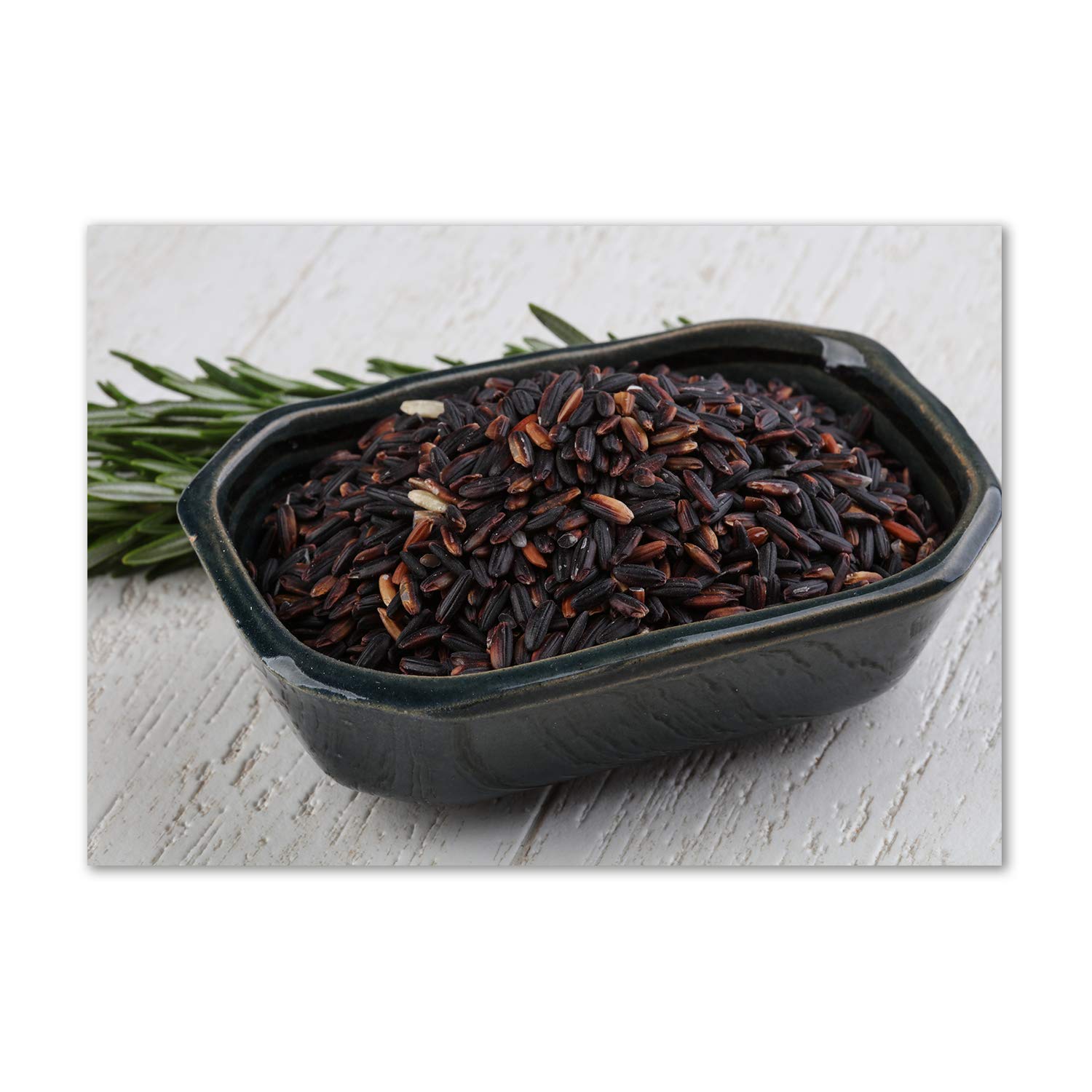 Tableau en verre plastique incassable motif riz sauvage marron