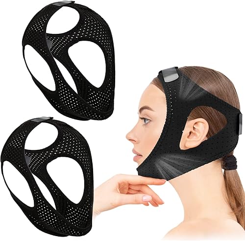 2 correas de barbilla para usuarios de Cpap, correa de barbilla ajustable para evitar ronquidos, transpirable, solución de ronquidos, evita