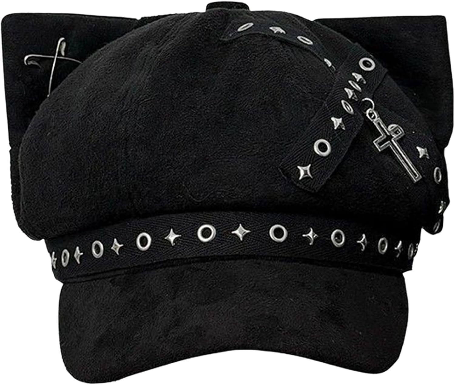 Berets Painter Hat with Eyelet Kitten Ear for Autumn Winter Fashion Daily Wear Headpiece Multicolor