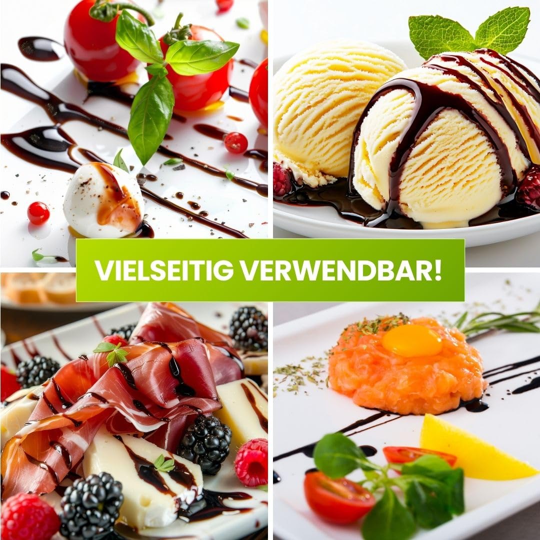 Geniess-Bar! Balsamico Creme Birne (5 Liter + 10 Flaschen) - Premium Crema di Aceto Balsamico di Modena IGP mit 3% Säure
