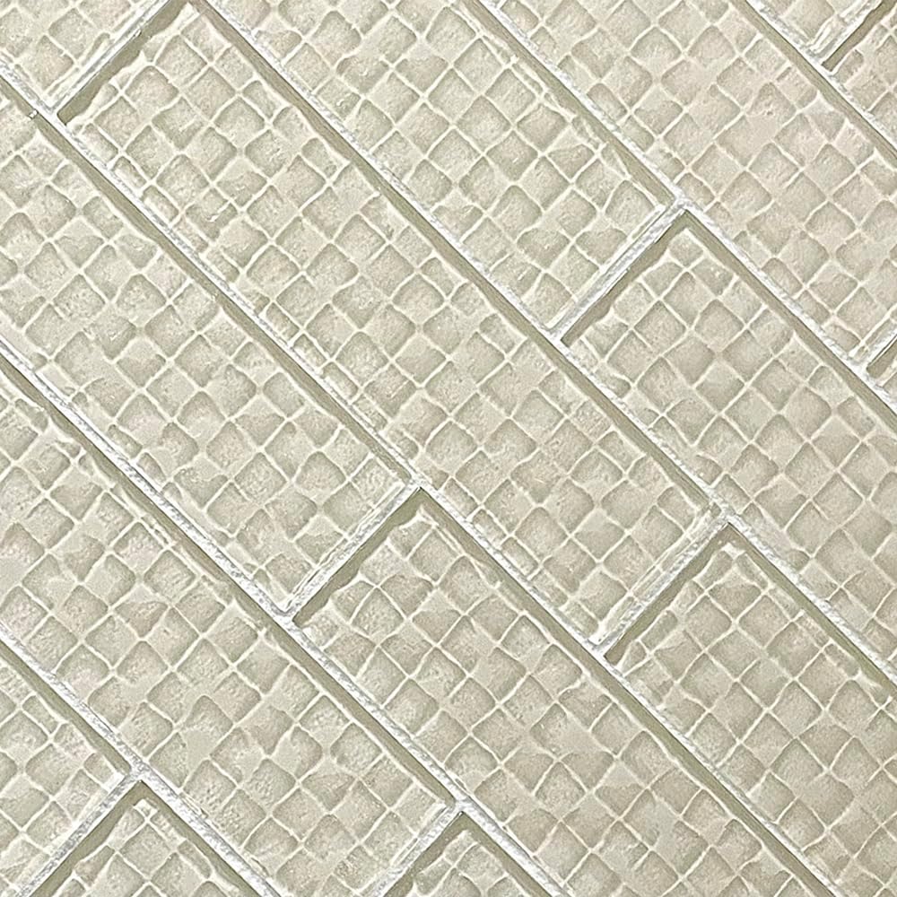 Coastal Design Styles 2 in. x 8 in. Textured Glass Subway Tile in Glossy Cream (14 sq.ft/126pcs)