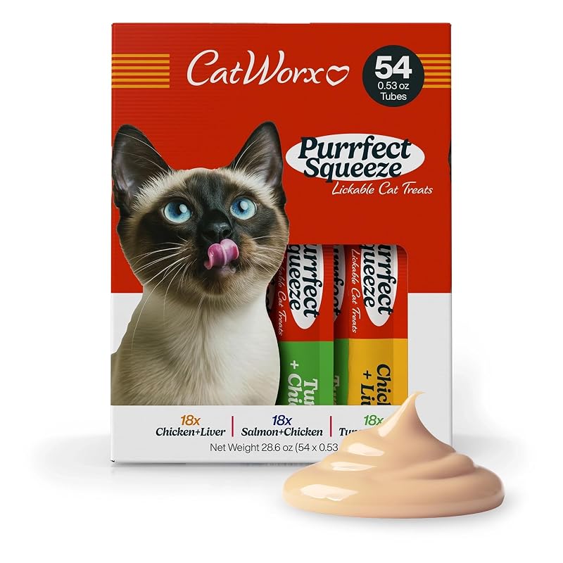 Petisco Cremoso Lickable para Gatos Catworx by Chewmasters, 54 Tubos