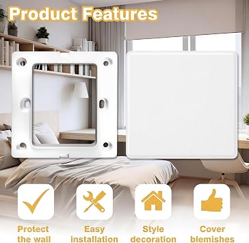 2 Pack Single Blanking Socket Plate, White 1 Gang Square Blank Faceplate Cover for Electrical Outlets & Switches, Screwless Flat Wall Plate for Pattress Boxes, Unused Exposed Sockets, 86mm x 86mm